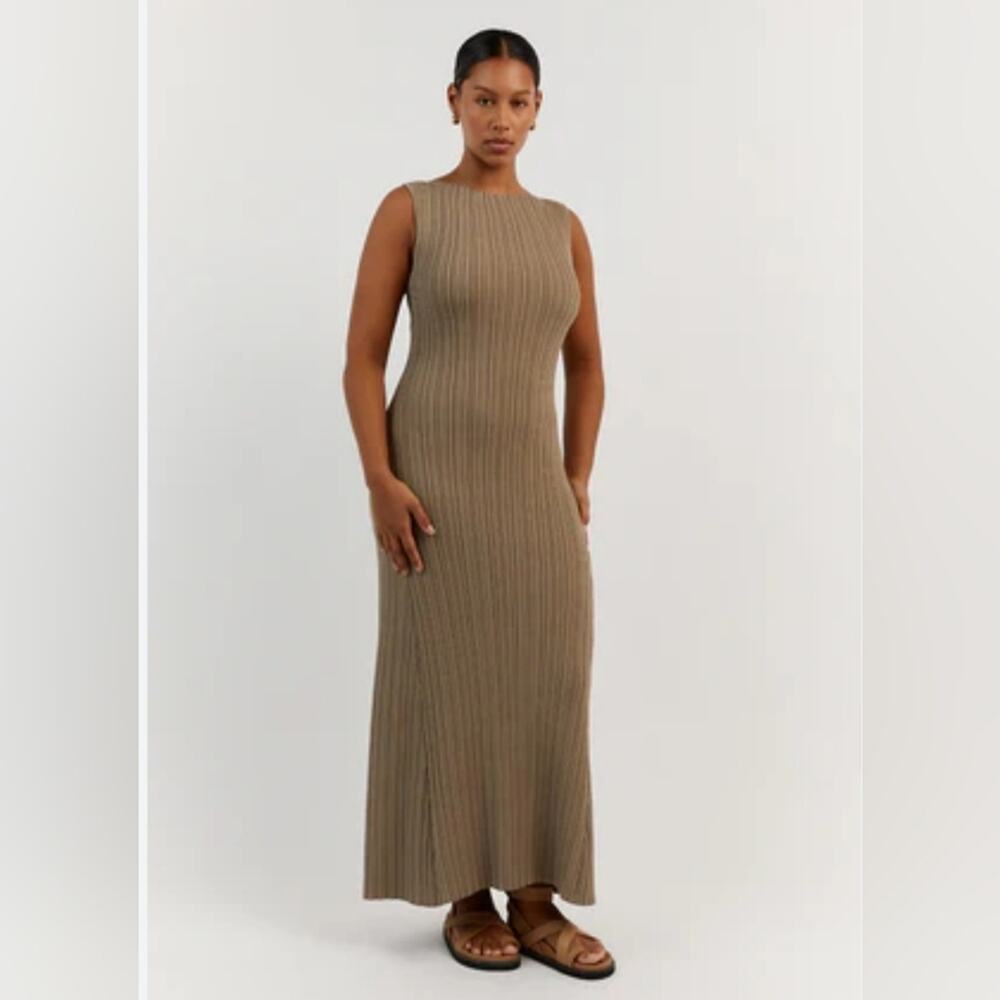 NWT Fashion Mocha Ribbed Sleeveless Maxi Sz XL #1494